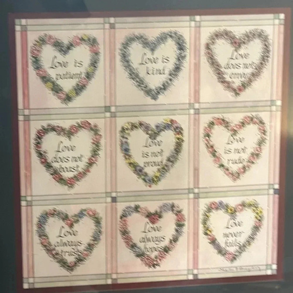 VINTAGE home interiors & Gifts Homco Wall Picture Love is patient and kind - Picture 2 of 7